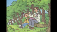 童年时，父亲带我在树林边散步